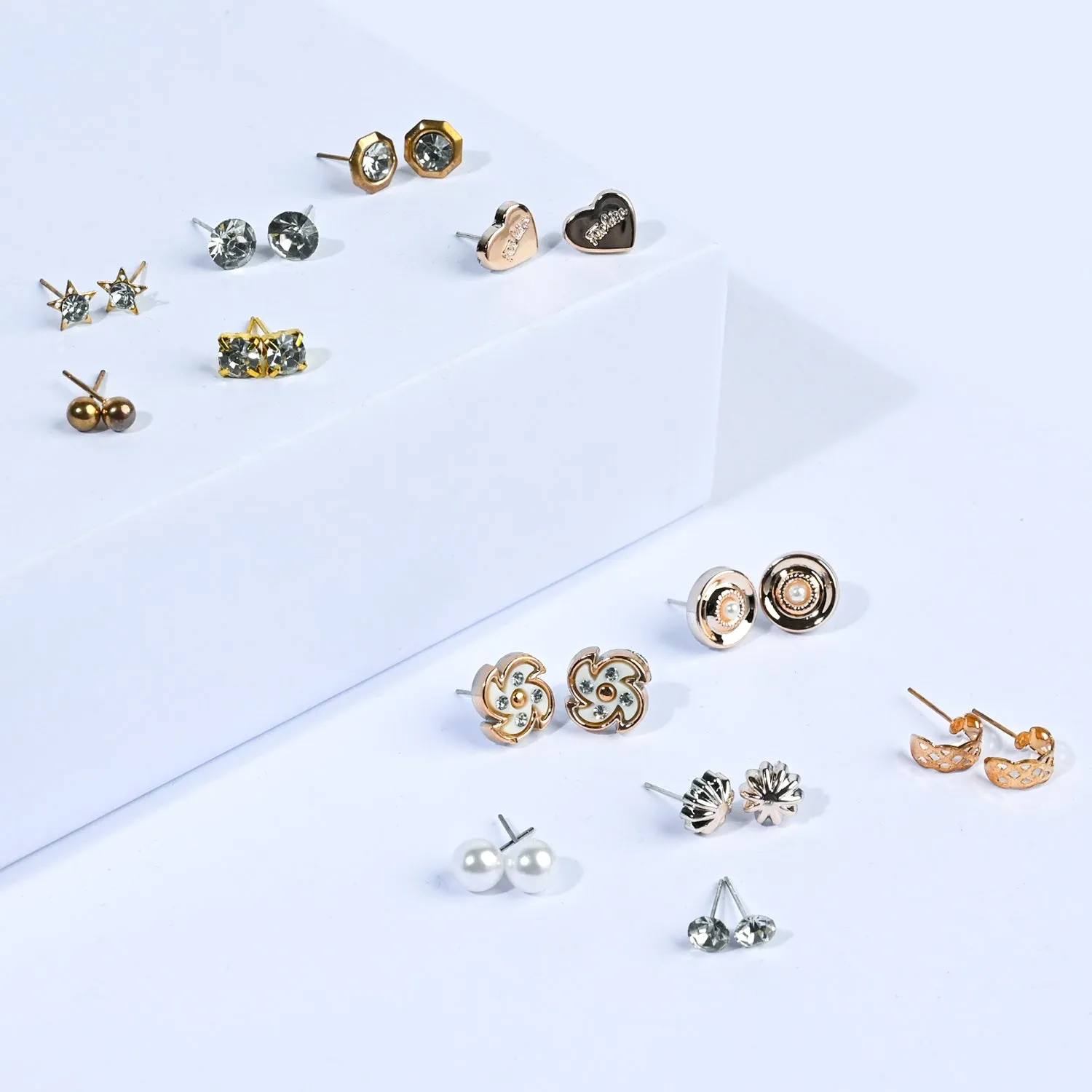 12 Pairs Charming Ears Studs/Tops For Girls