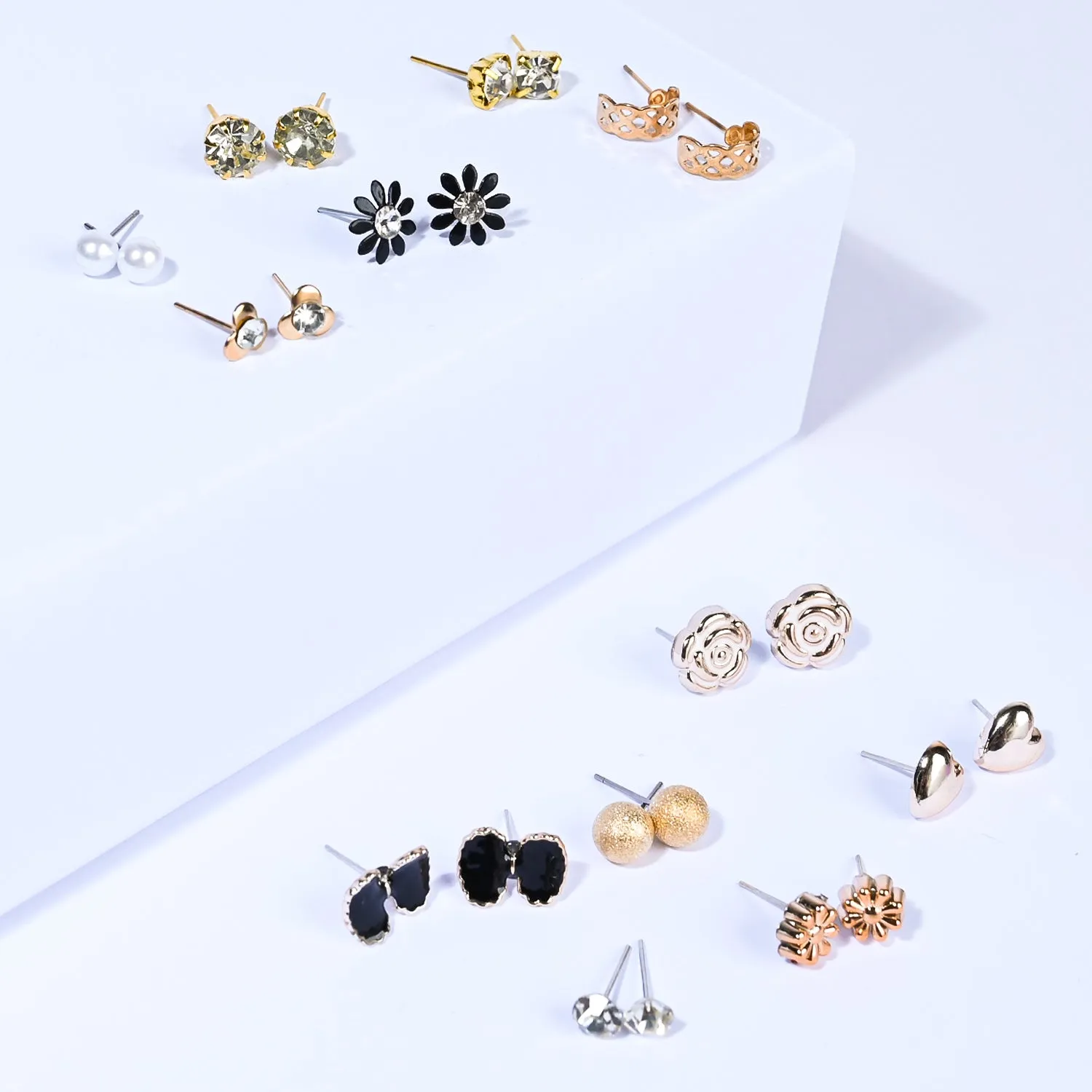 12 Pairs Charming Ears Studs/Tops For Girls