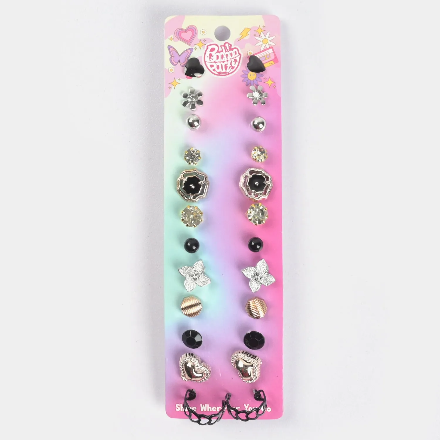 12 Pairs Charming Ears Studs/Tops For Girls