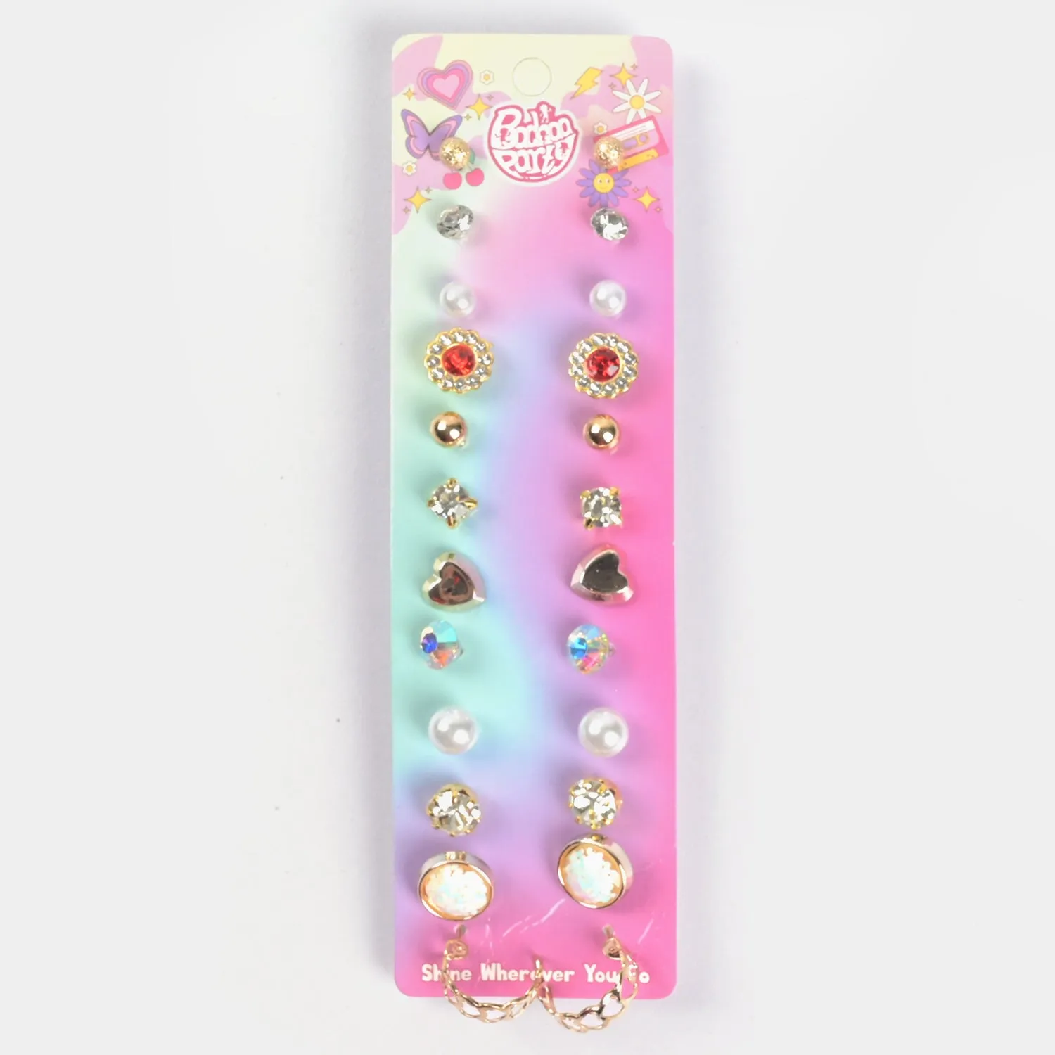 12 Pairs Charming Ears Studs/Tops For Girls