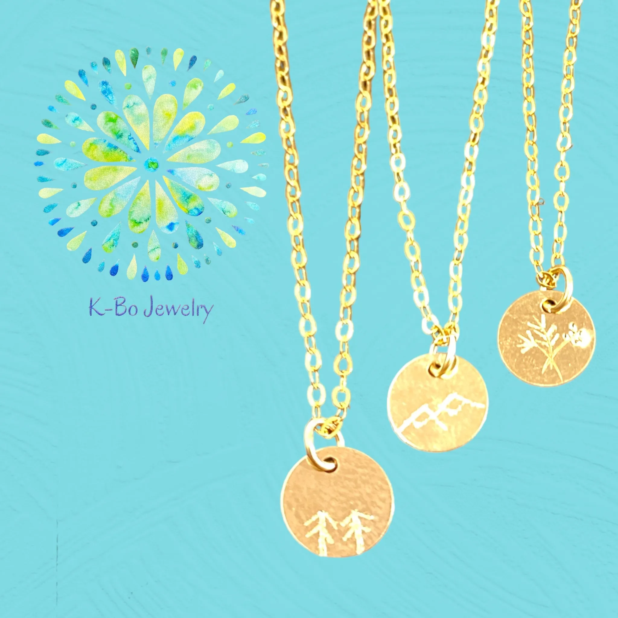 14kt Gold-Fill Engraved Pendant Necklace Collection by K-Bo Jewelry