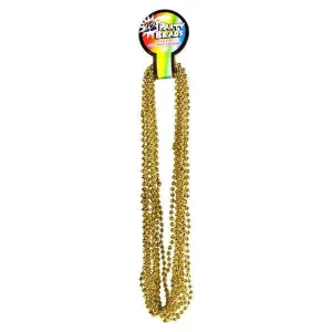 33" Gold Metallic Bead Necklaces (12 pack)