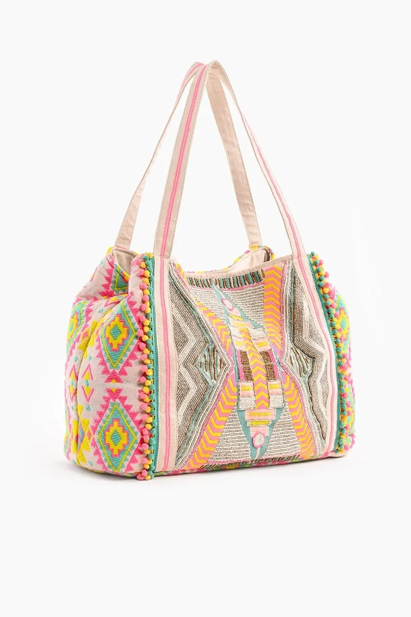 AB20-001 Hand Beaded Impala Aztec Tote