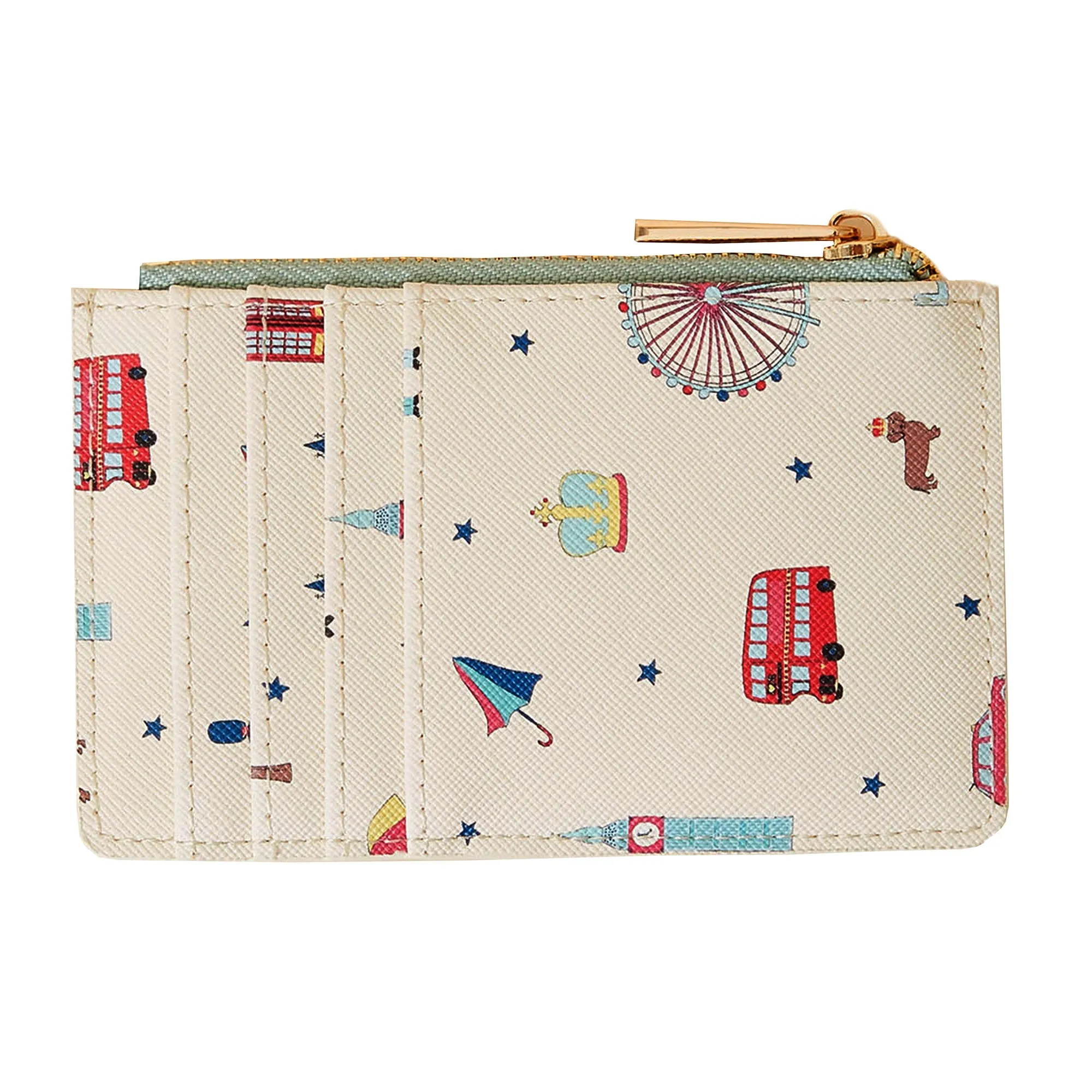 Accessorize London Women'S Faux Leather London Printed Cardholder