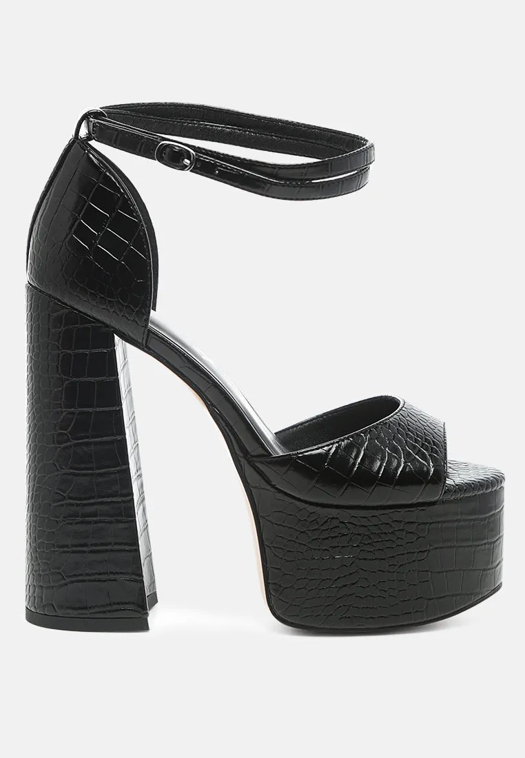 Alice Croc Platform Heeled Sandals