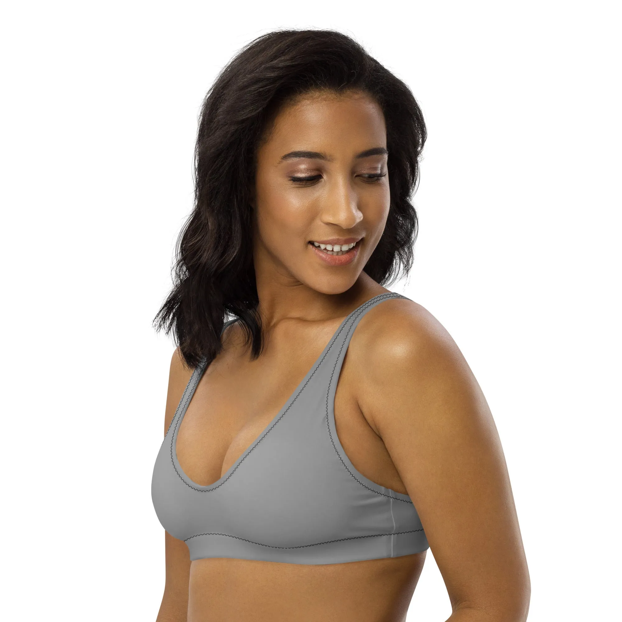 Asexual Solid Athletic Bikini Top