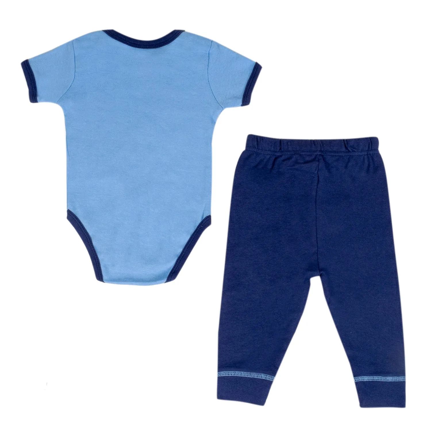 Baby Moo Chandrayaan Gift Set 6 Piece With Bodysuits, Pyjama, Cap, Bib And Socks - Blue