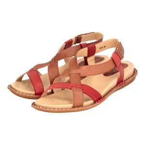 Barani Camel Multi Leather Sandals (Cross Strap)