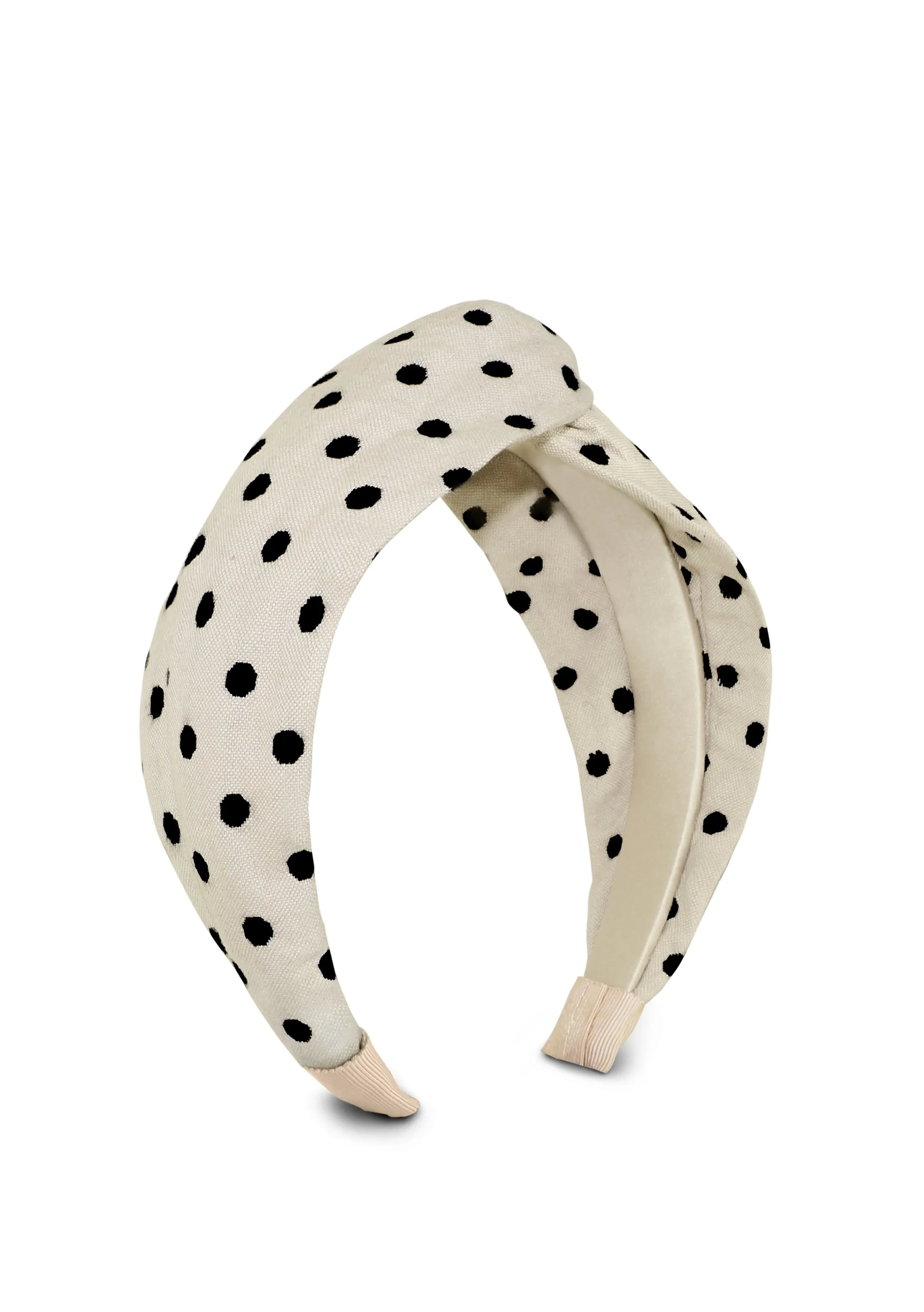 Beige Polka Dot Headband