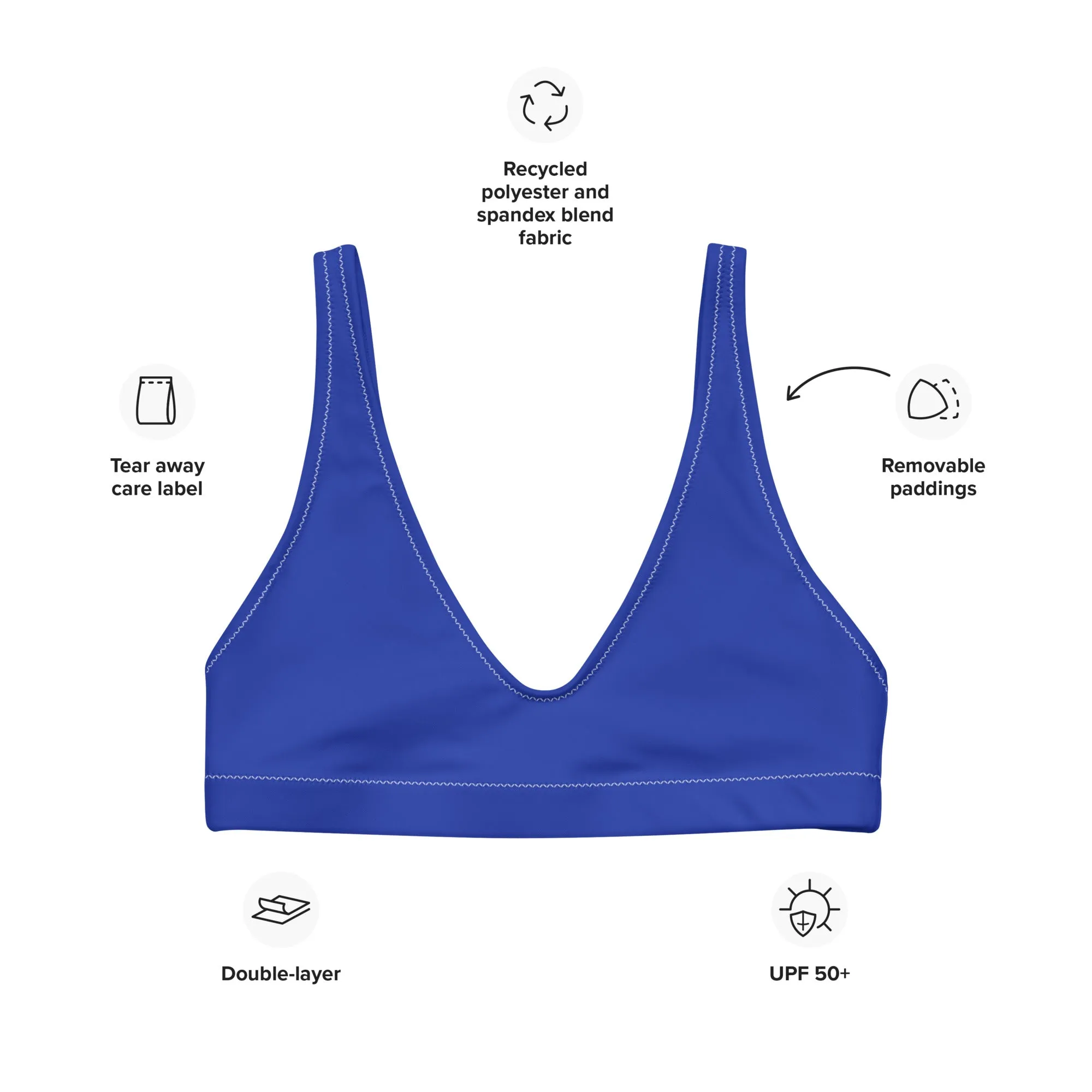 Bisexual Solid Athletic Bikini Top