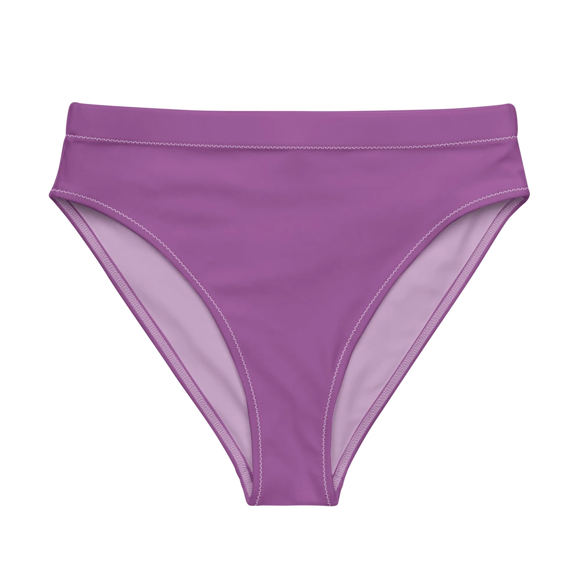 Bisexual Solid High-Waisted Athletic Bikini Bottom