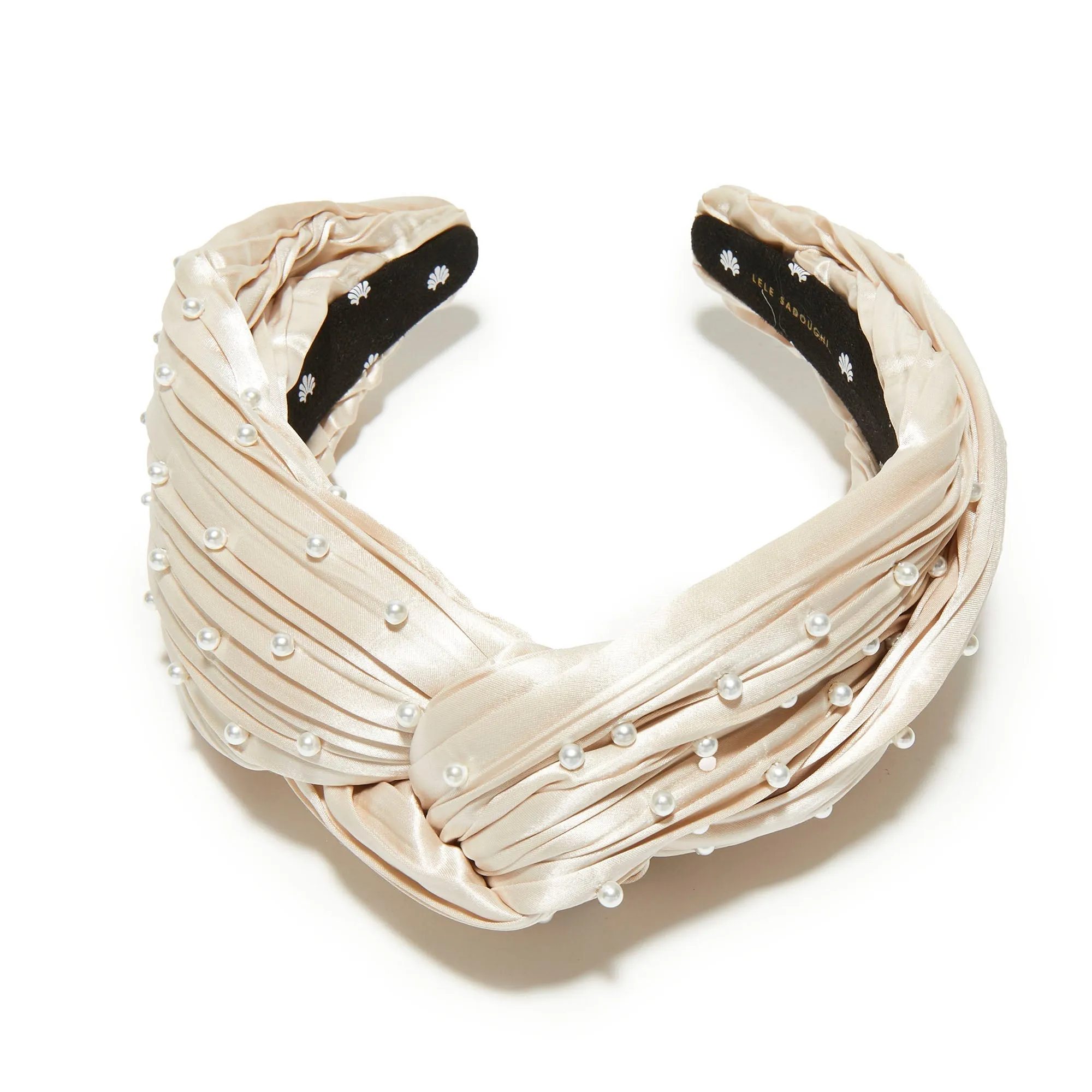 BISQUE PEARL EMBELLISHED GRETA HEADBAND