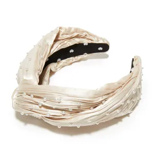 BISQUE PEARL EMBELLISHED GRETA HEADBAND