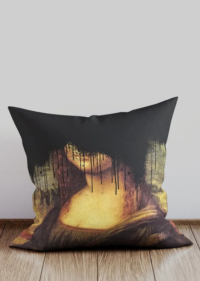 Black Drippy Mona Cushion