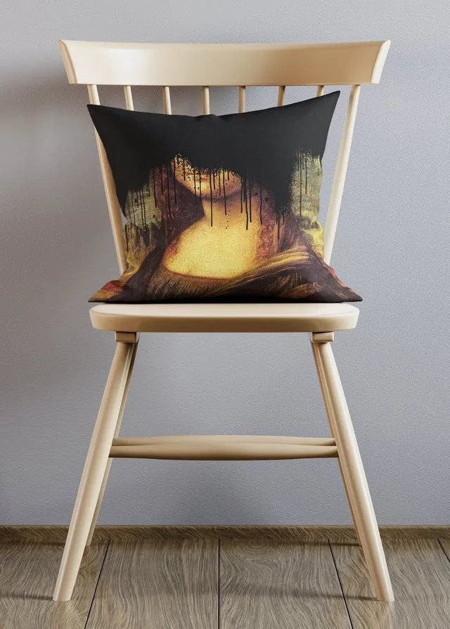 Black Drippy Mona Cushion