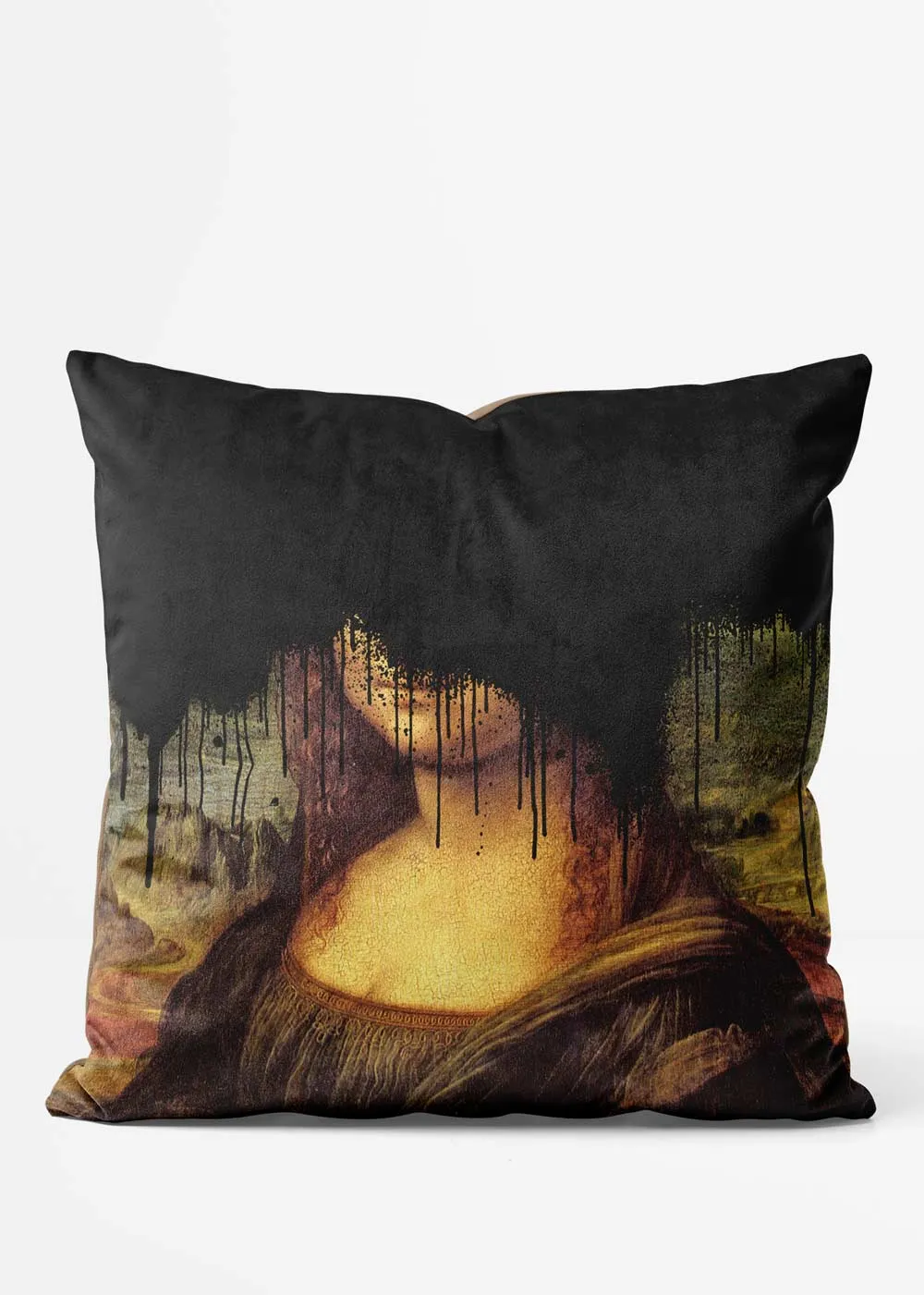 Black Drippy Mona Cushion