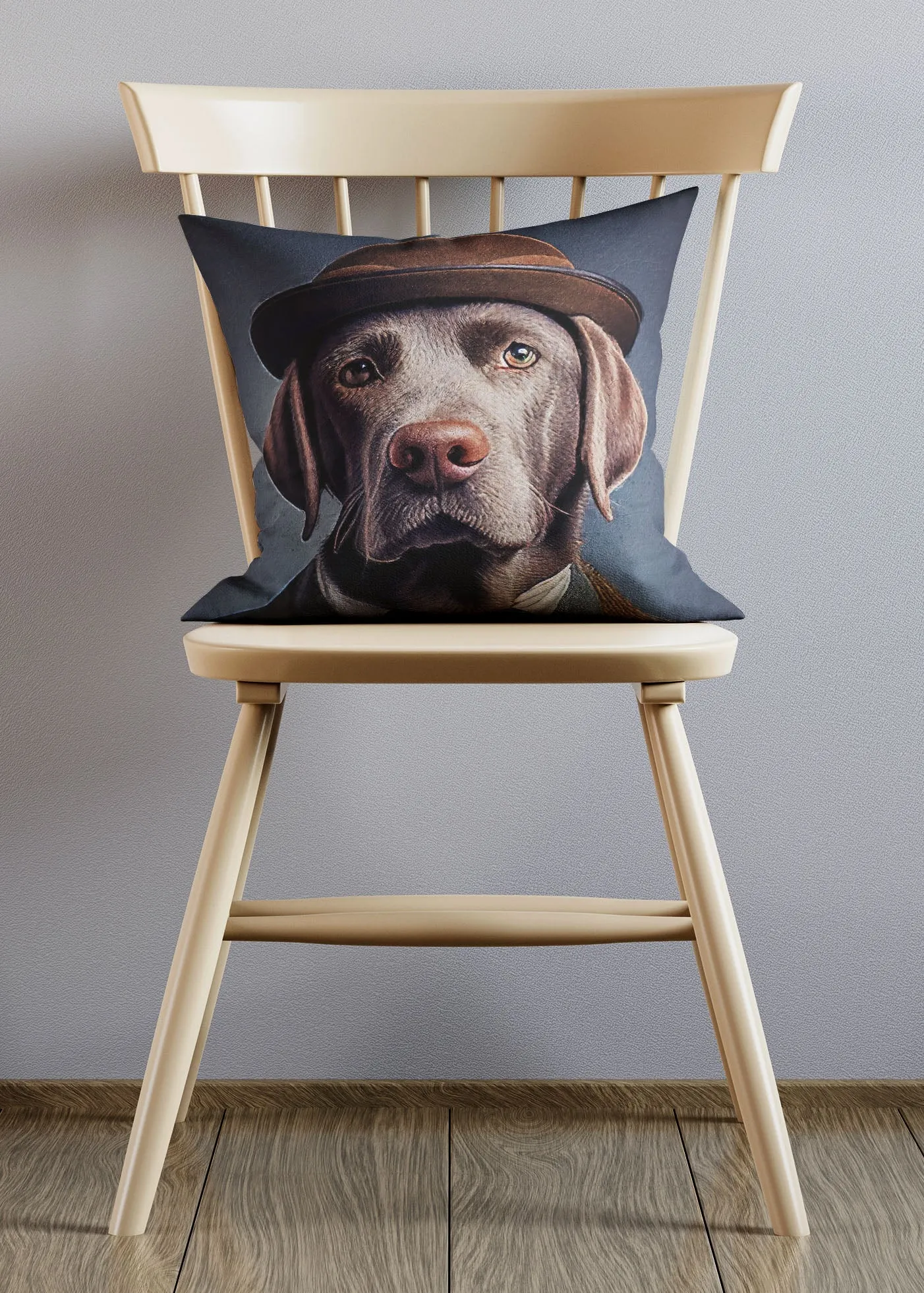 Black Lab Animal Portrait Cushion