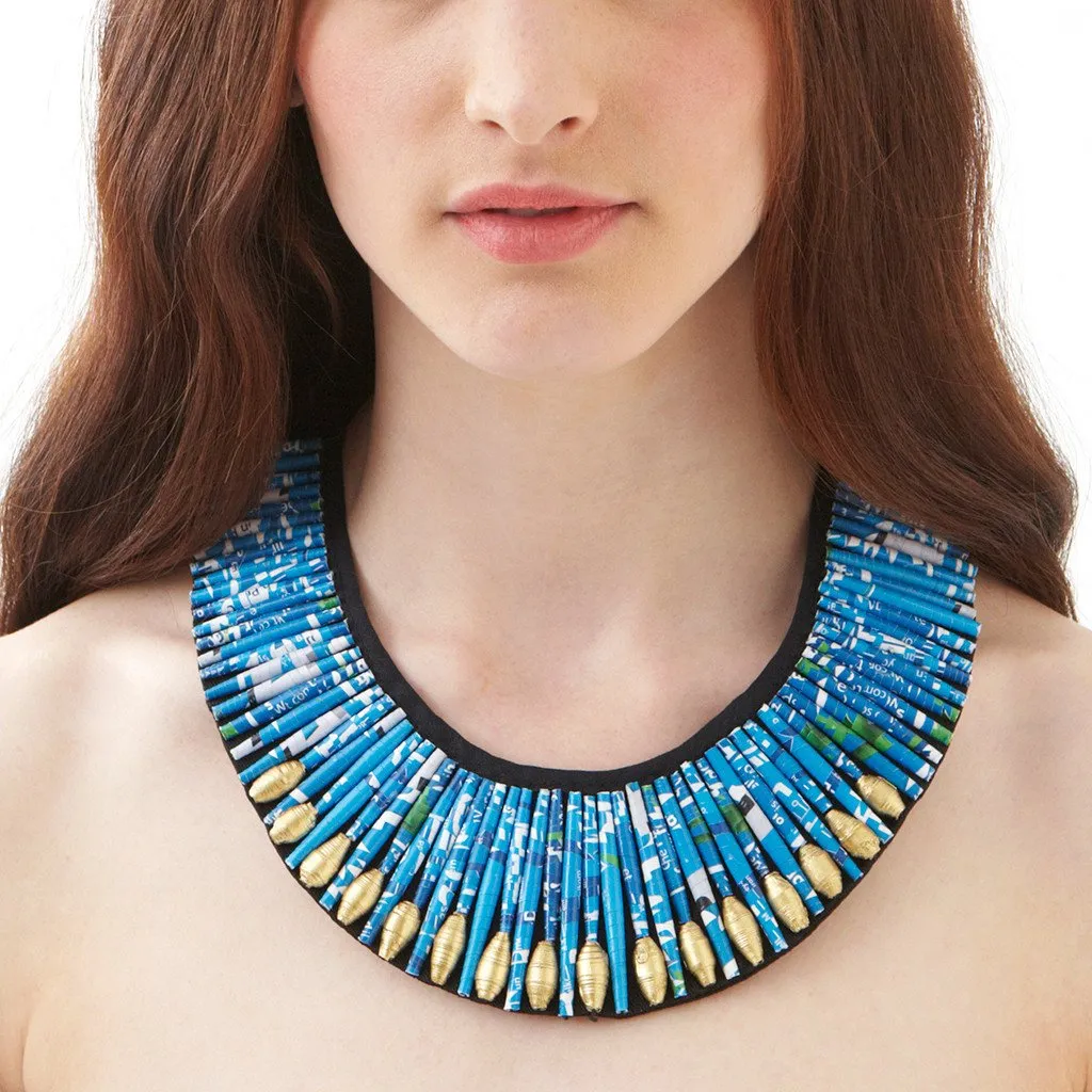 Blue Beaded Necklace - Swaziland