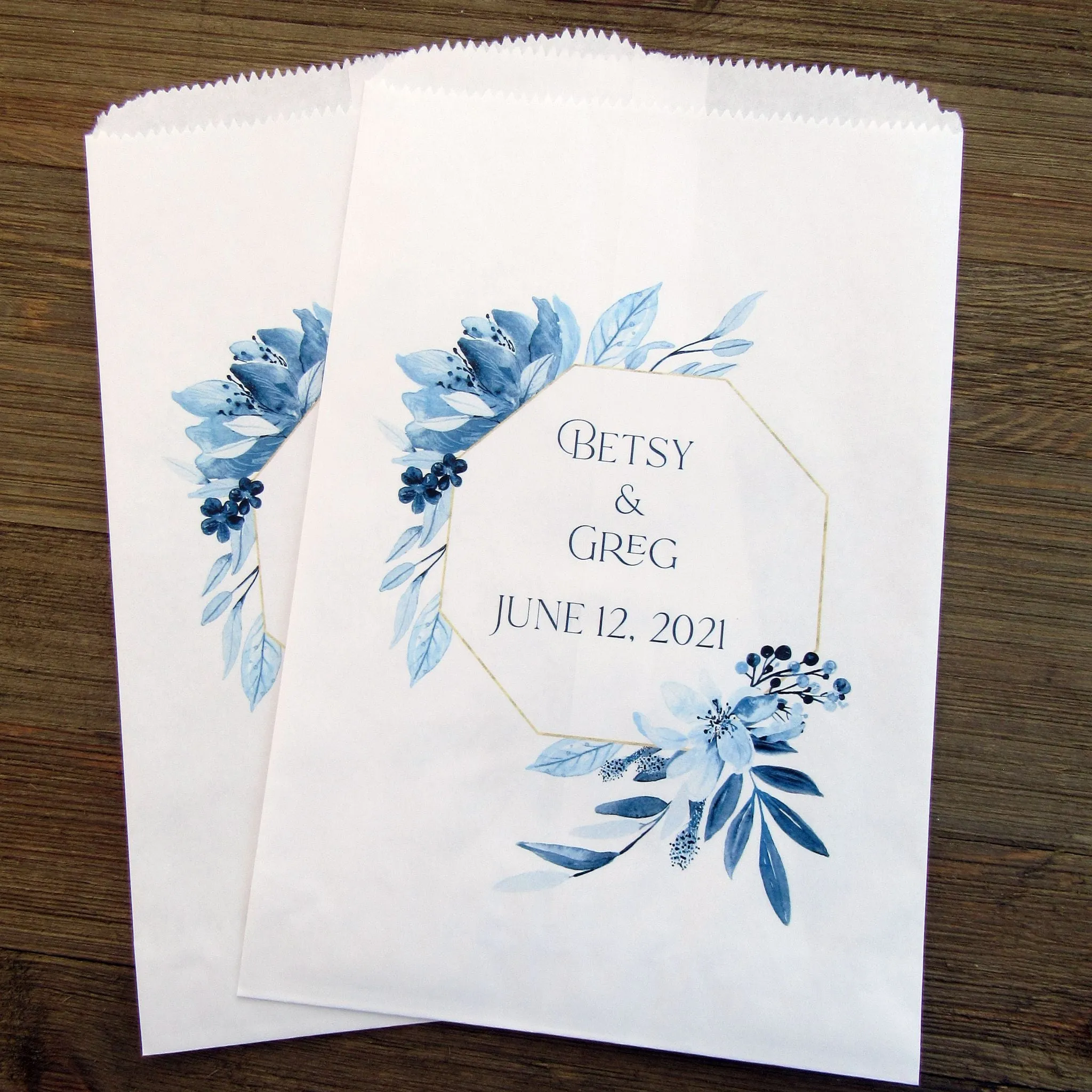 Blue Wedding Favor Bags