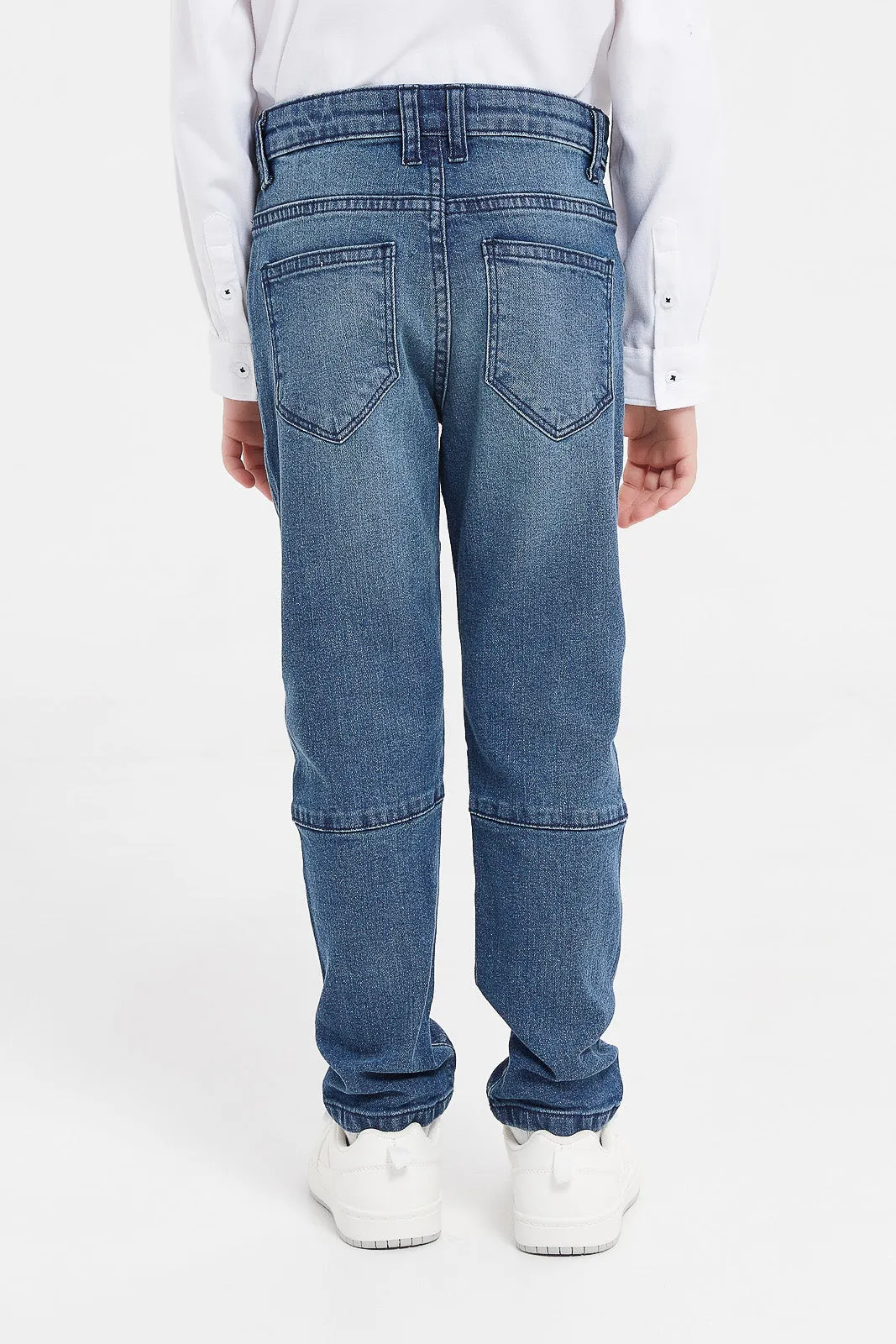 Boys Blue 5 Pocket Biker Jeans