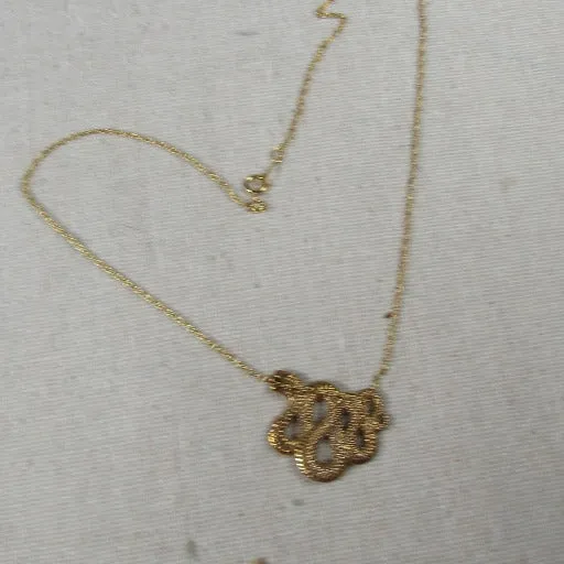 Bronze Snake Festoon Pendant on Gold Chain