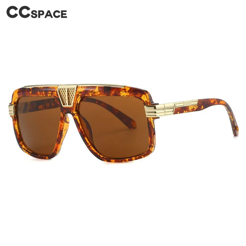 CCspace Men's Full Rim Large Square Tr 90 UV400 Sunglasses 56295