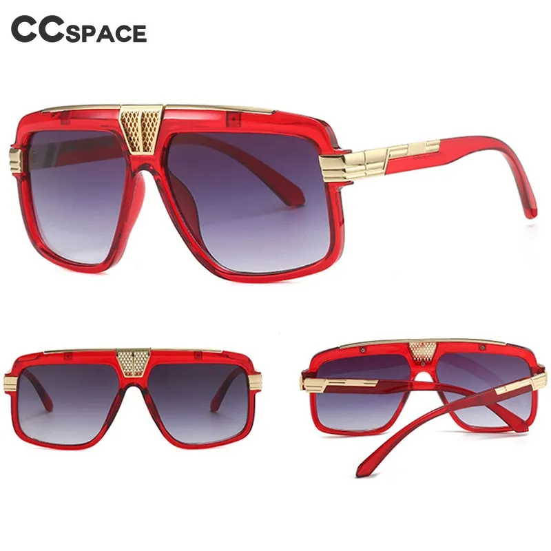 CCspace Men's Full Rim Large Square Tr 90 UV400 Sunglasses 56295