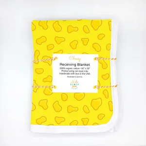 Cheesy Baby Receiving Blanket - Organic Cotton