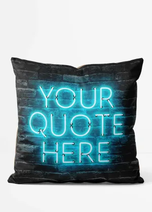 Custom Blue Neon Brick Cushion