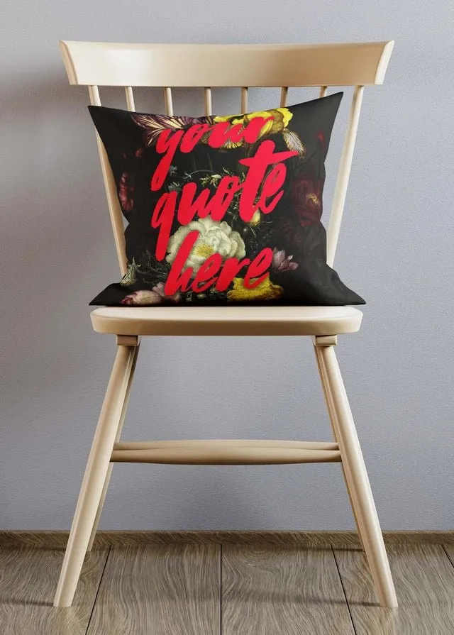 Custom Brush Paint Floral Cushion