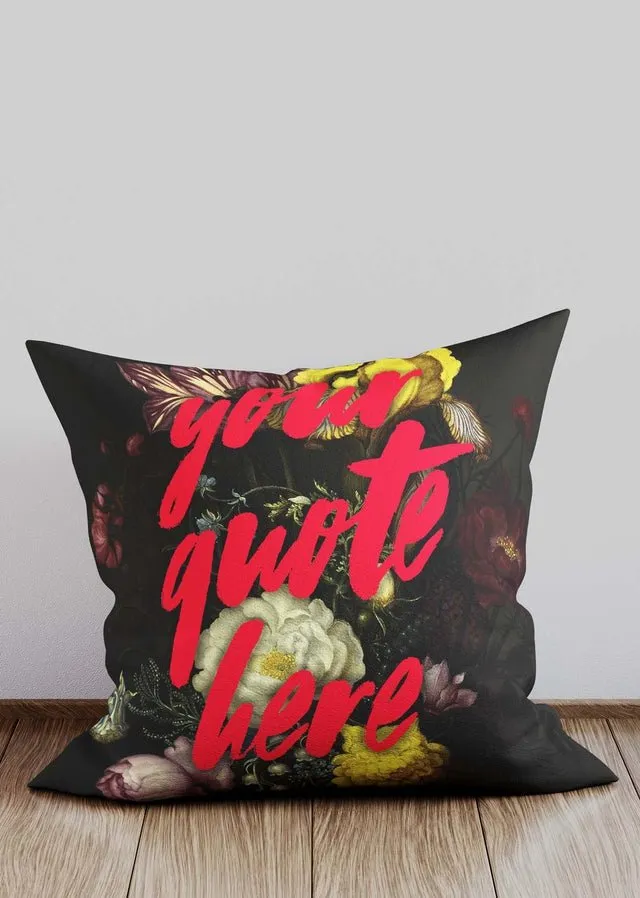 Custom Brush Paint Floral Cushion