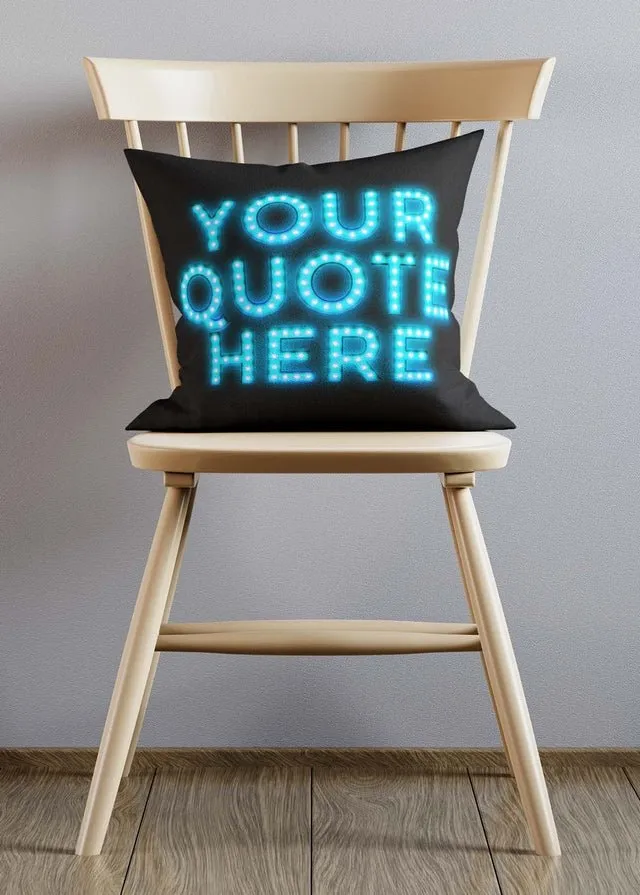 Custom Circus Style Blue Bulb Letters Cushion