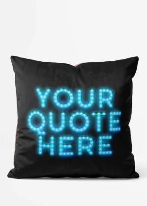 Custom Circus Style Blue Bulb Letters Cushion