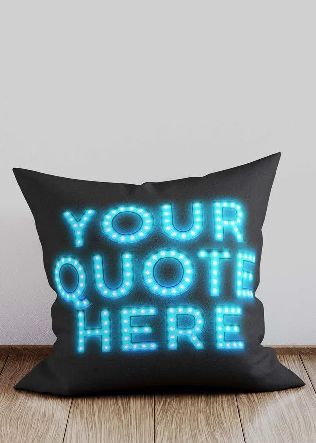 Custom Circus Style Blue Bulb Letters Cushion