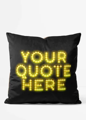 Custom Circus Style Yellow Bulb Letters Cushion