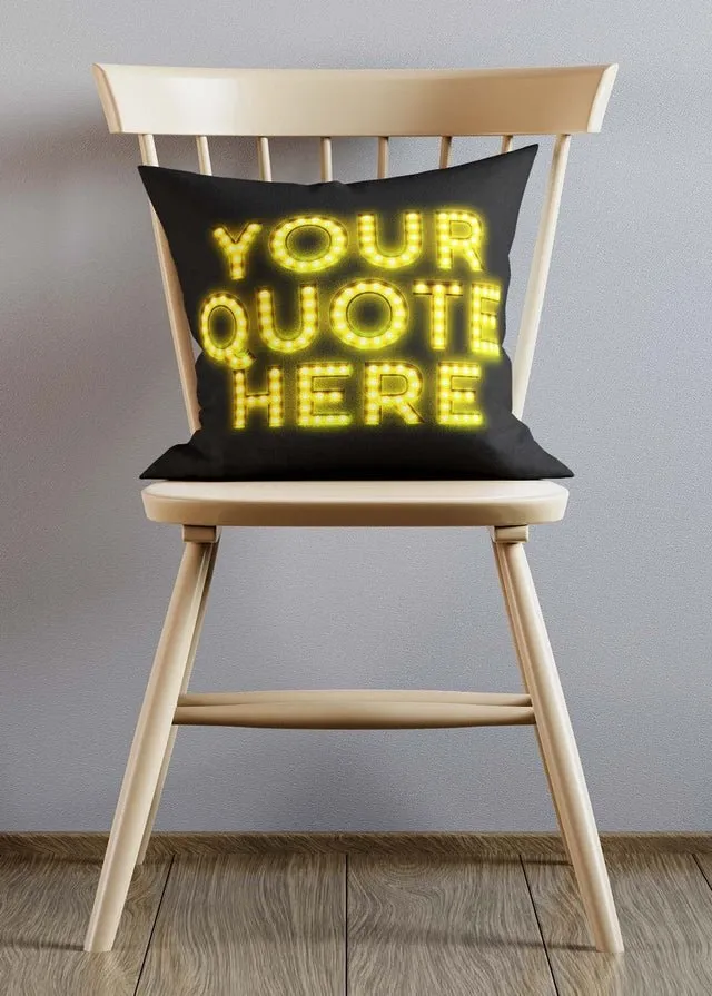 Custom Circus Style Yellow Bulb Letters Cushion