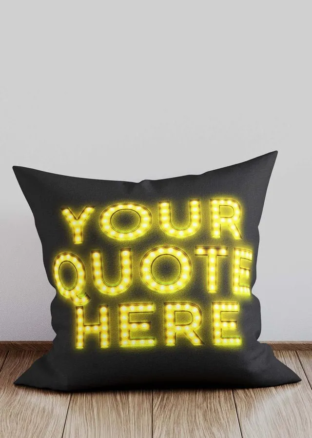 Custom Circus Style Yellow Bulb Letters Cushion