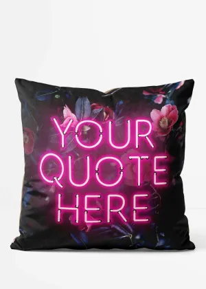 Custom Pink Neon Floral Cushion