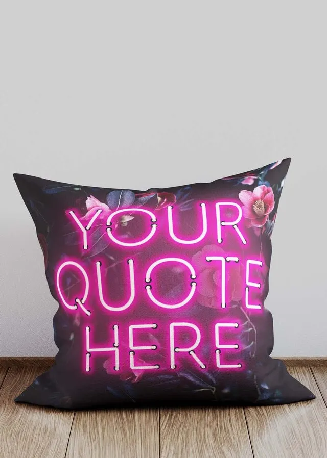 Custom Pink Neon Floral Cushion