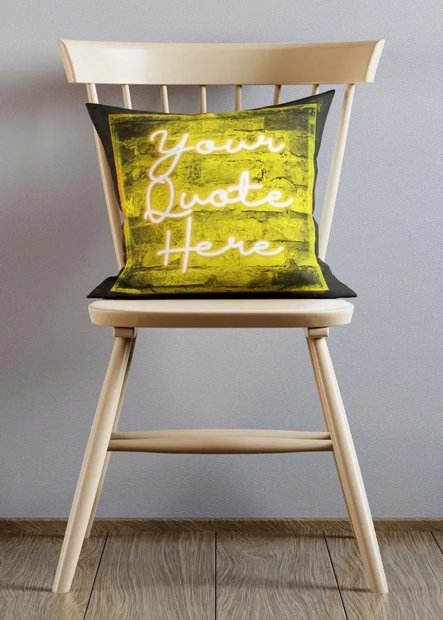 Custom Scribble Neon Yellow Cushion