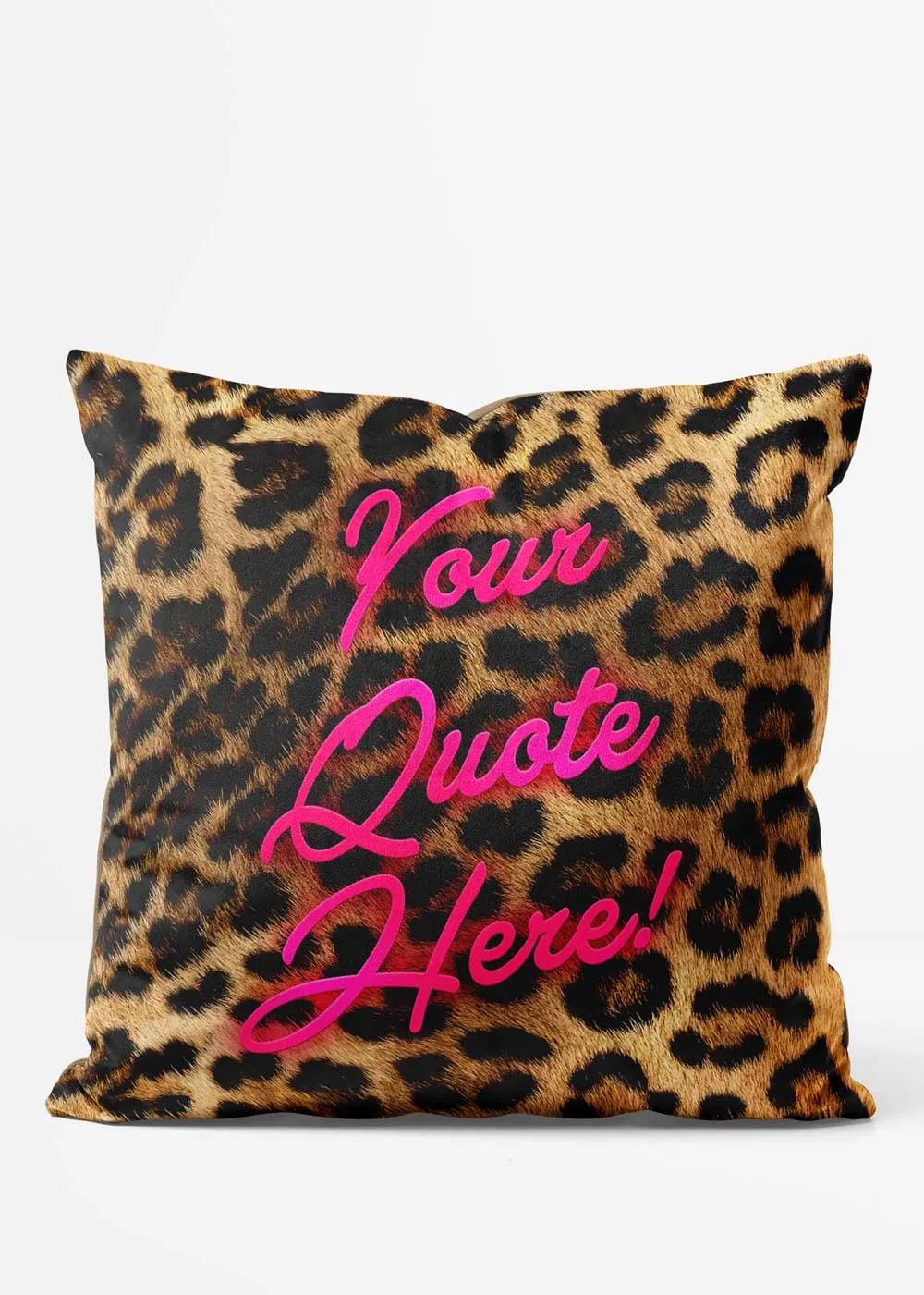 Custom Script Leopard Print Cushion