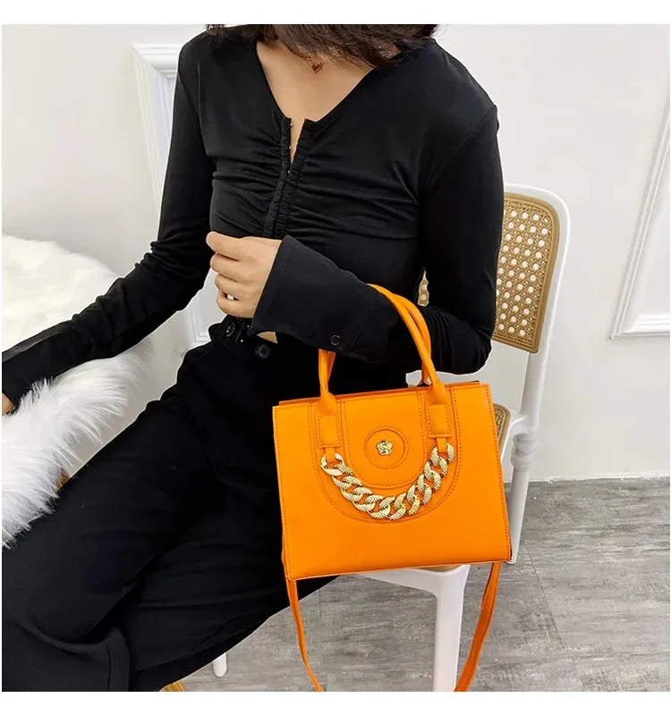 Diamond Thick Chain Tote Handbags