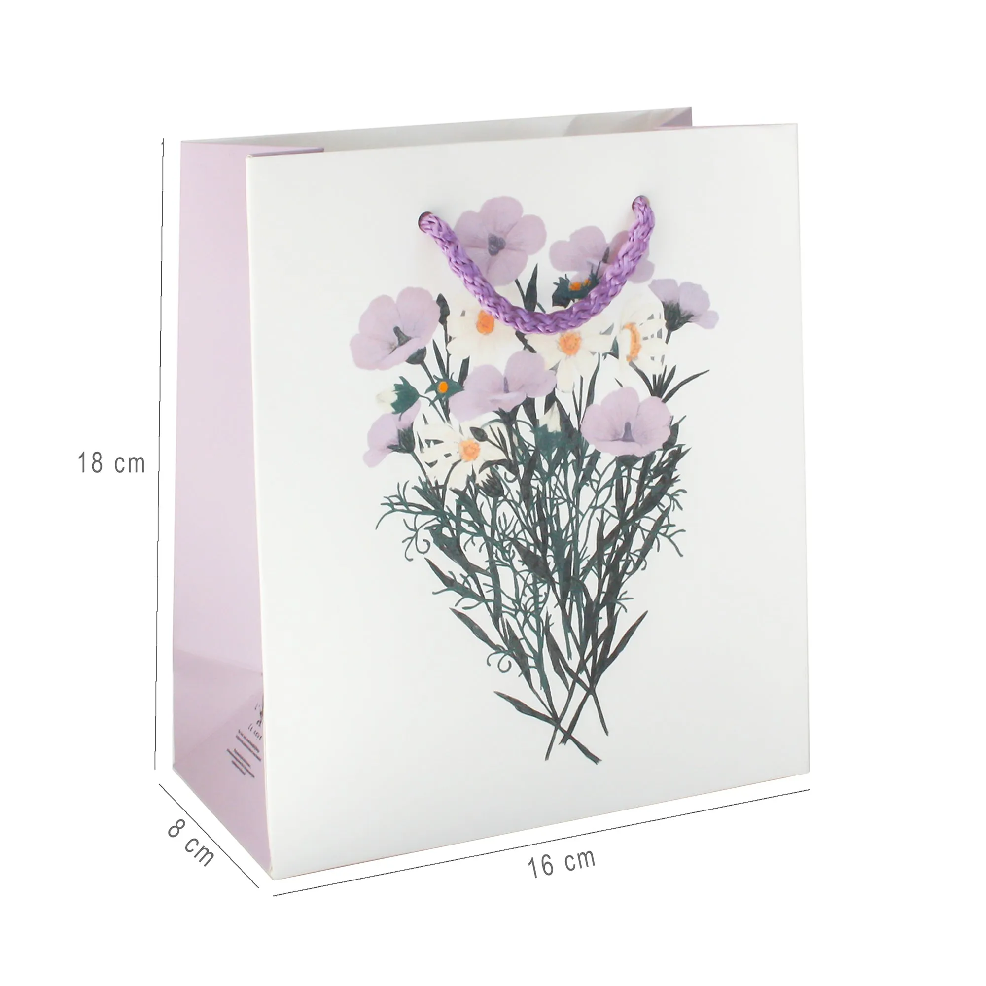 Elegant Floral Gift Bags - Set Of 4 Assorted Colours (Sizes Available)