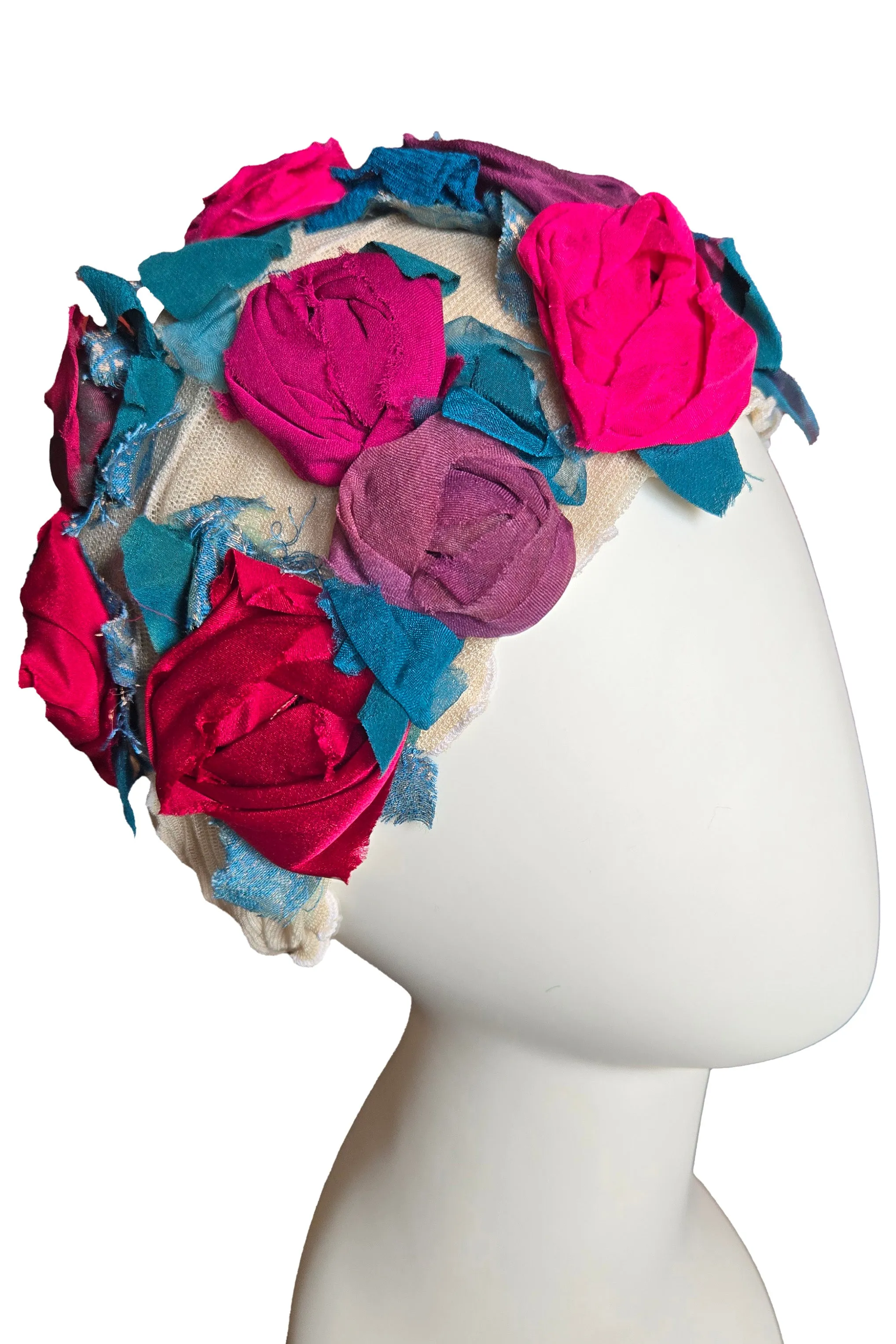 Flower Collar Headband - Tea Stained & Magenta, Teal