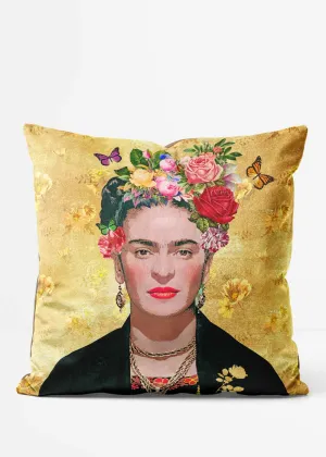 Frida Kahlo Gold Cushion