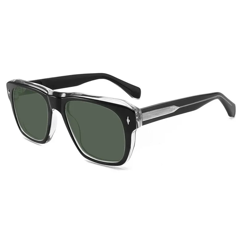 Gatenac Unisex Full Rim Square Polarized Acetate Sunglasses Mo16