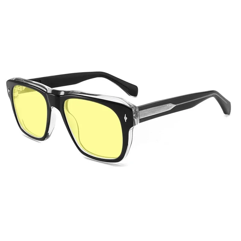 Gatenac Unisex Full Rim Square Polarized Acetate Sunglasses Mo16