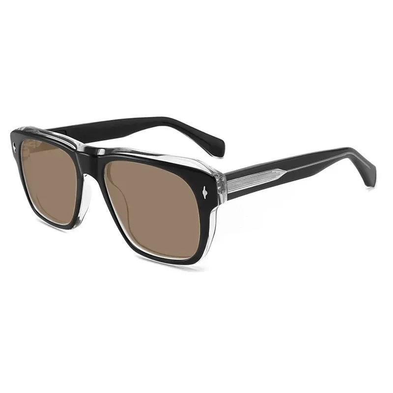 Gatenac Unisex Full Rim Square Polarized Acetate Sunglasses Mo16