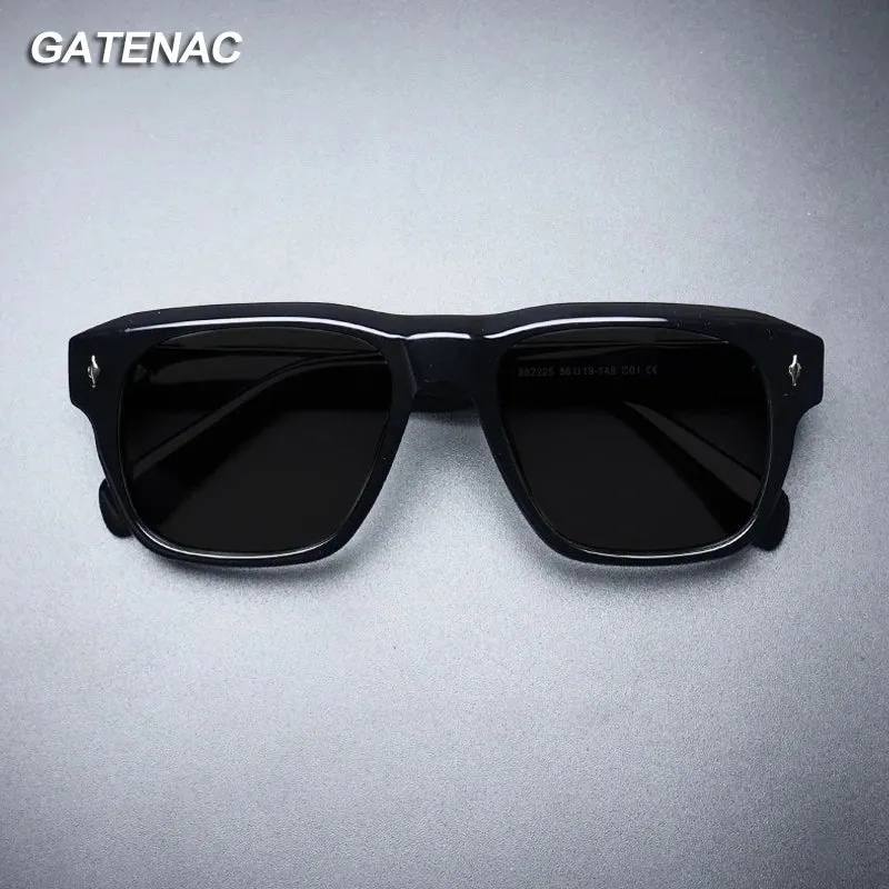 Gatenac Unisex Full Rim Square Polarized Acetate Sunglasses Mo16