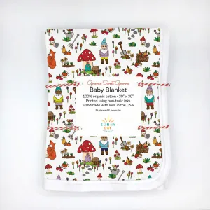 Gnome Sweet Gnome Baby Receiving Blanket - Organic Cotton